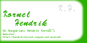 kornel hendrik business card